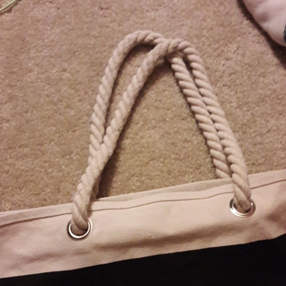 Nautical thick canvas beach tote retro vintage - Picture 2 of 3